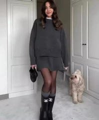 Women’s Matching Knit Sweater Skirt Set