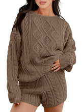 ANRABESS Women’s Cable Knit 2-Piece Loungewear