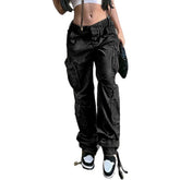 High Rise Straight Leg Y2K Streetwear Pants