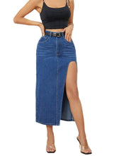 Irregular Hollow-out Stitching Denim Long Skirts for Women