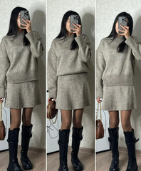 Women’s Matching Knit Sweater Skirt Set