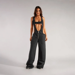 Y2K Denim Overalls for Women