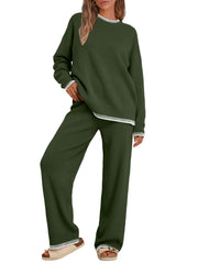 LILLUSORY Cozy Two-Piece Knit Loungewear Set for Women