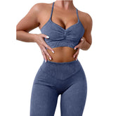 Blue 2-Piece Fitness Set for Women