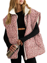 Floral Oversized Sleeveless Winter Coat