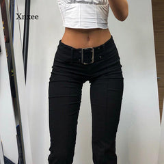 Y2K Vintage Black Flare Jeans for Women