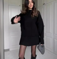 Women’s Matching Knit Sweater Skirt Set