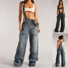 Y2K Denim Overalls for Women