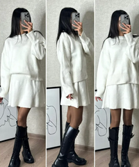 Women’s Matching Knit Sweater Skirt Set