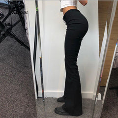 Y2K Vintage Black Flare Jeans for Women