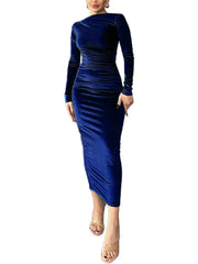 Women’s Velvet Bodycon Midi Dress