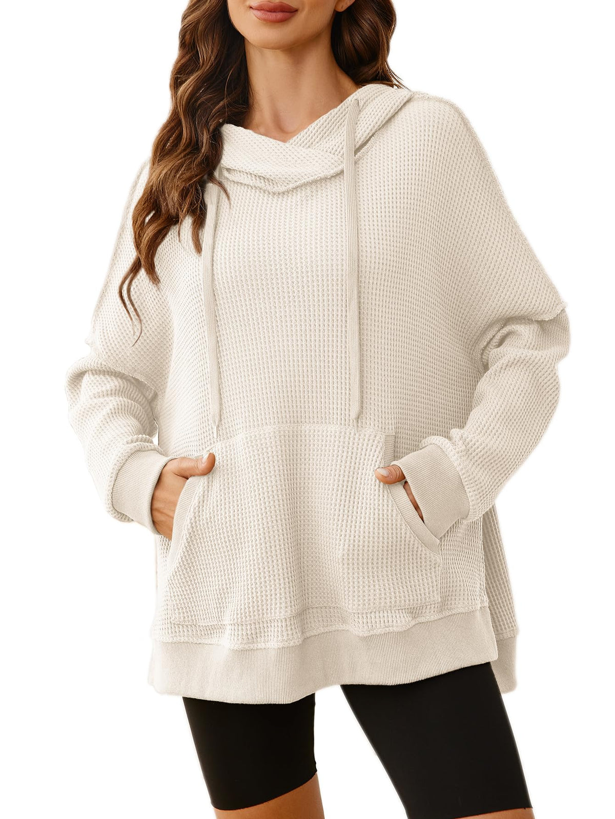 Glamaker Women’s Waffle Knit Oversized Hoodie