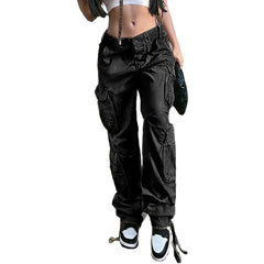 High Rise Straight Leg Y2K Streetwear Pants