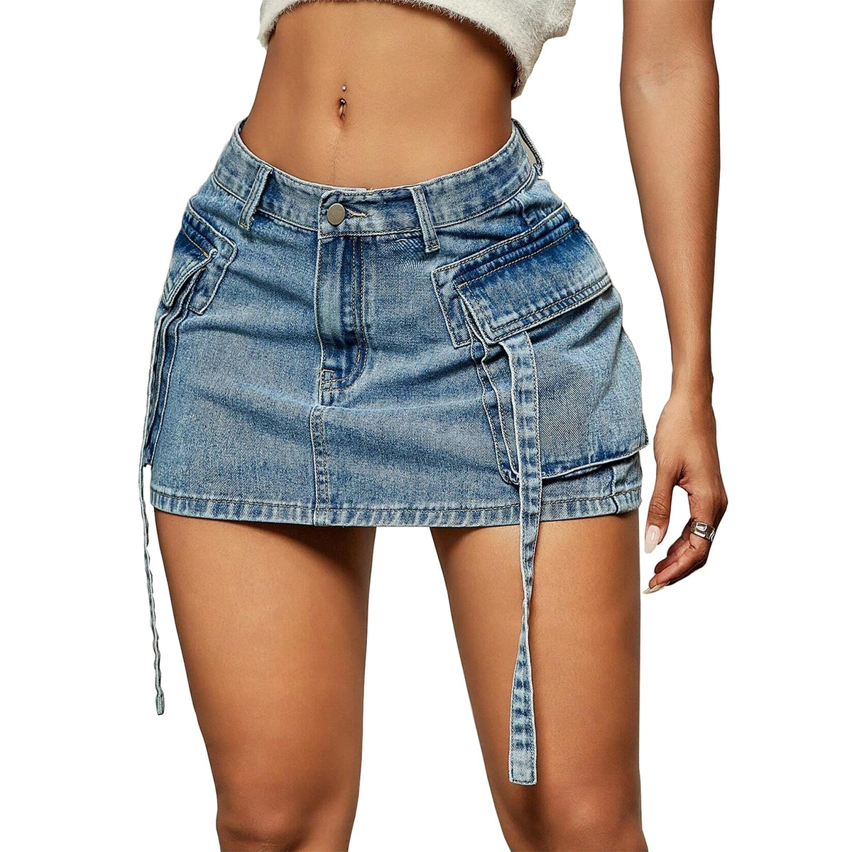 Trendy Y2K Denim Mini Skirt