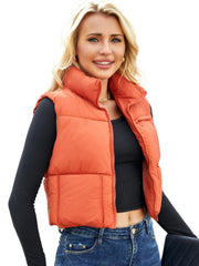Modern Bubble Cropped Puffer Vest for Women