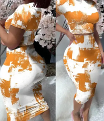 Light Pink Bodycon Two-Piece Set for Women (Single Piece)