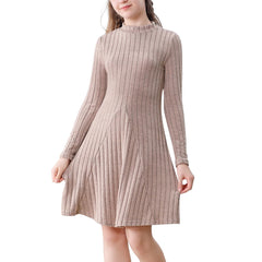 Ribbed Mock Neck Sweater Dress